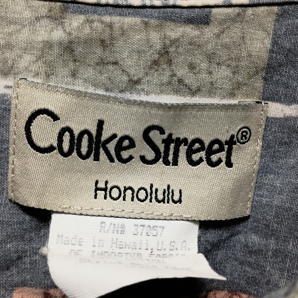 Cooke Street Men's 2XL Button Down Short Sleeve Gray Patterned Shirt USA COTTON